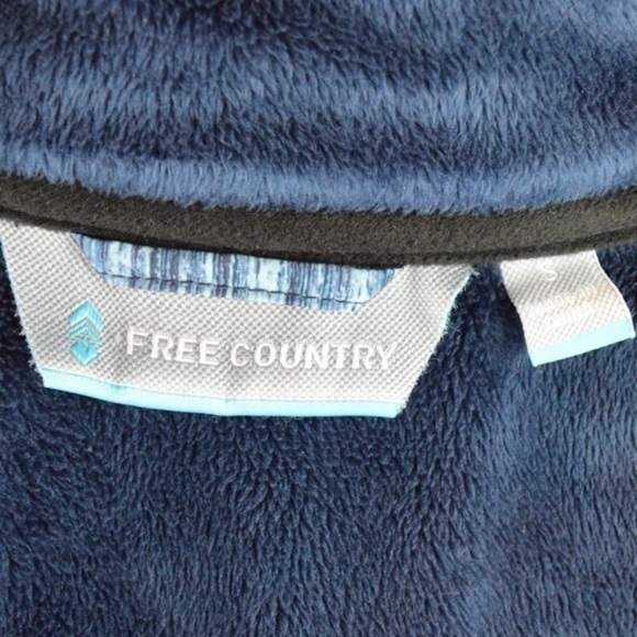Free Country Faux Fur Lined Softshell Jacket, Blue Space Dye Print, Small - Picture 7 of 16